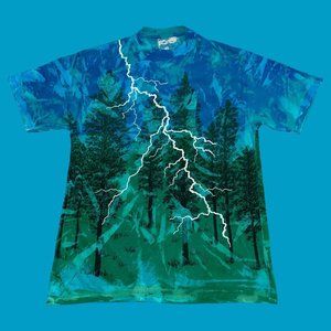 Vintage 1990s Mary Dee Local Color Forest All Over Print Single Stitched L